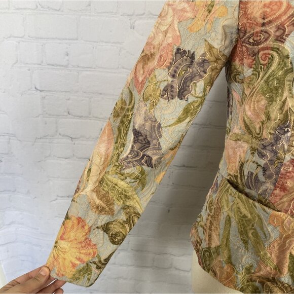 ⭐ 3/$15 Vintage Y2K Analogy Anthropology Petite Multicolored Floral Embroidered - Picture 13 of 14